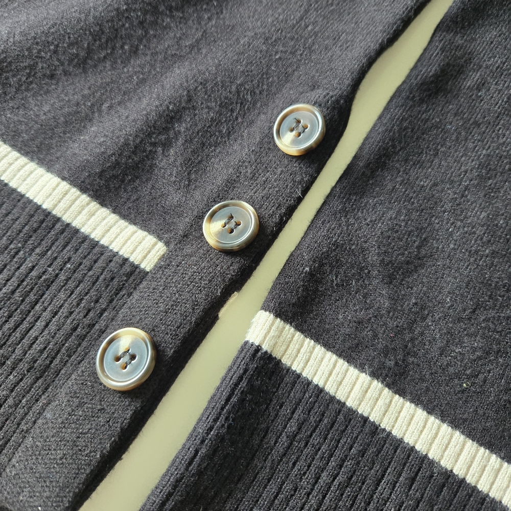 Marled by Reunited Black & White Stripe Crewneck Knit Sweater - Picture 6 of 8